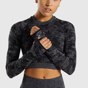 Gymshark Adapt Camo Seamless Long Sleeve Crop Top